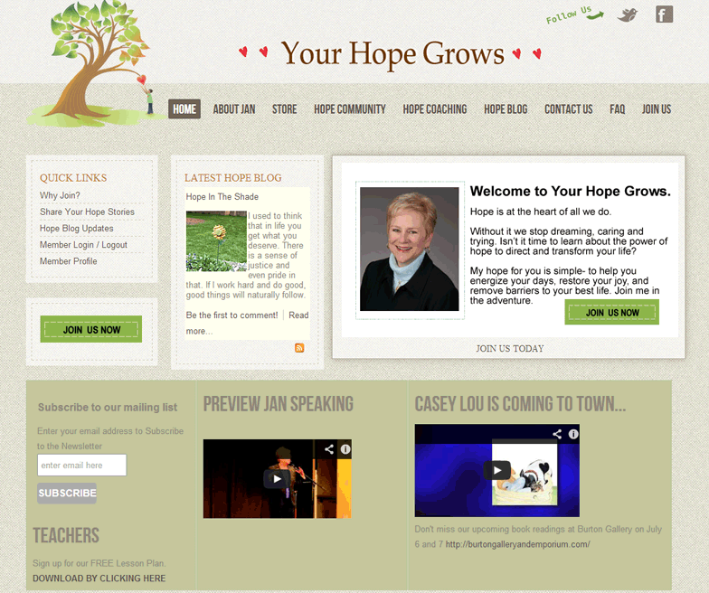 Your Hope Grows website